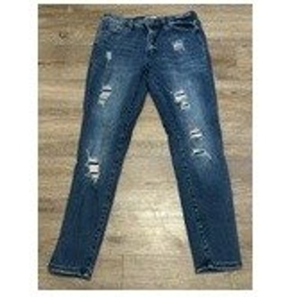 Kancan High Rise Distressed Skinny Jeans Medium Wash KC6010D Size 9 28